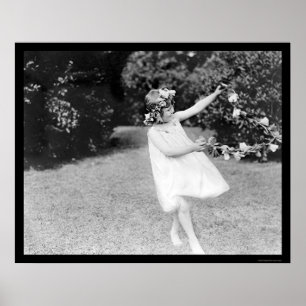 Poster Girl Dancing with Flowers in Her Hair 1910