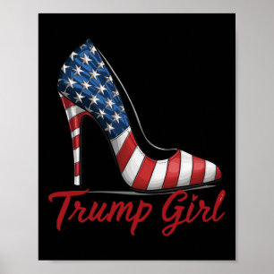 Poster Girl High Heel Stilettos American Flag Trump 2024