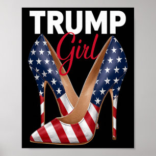 Poster Girl High Heel Stilettos American Flag Trump 2024
