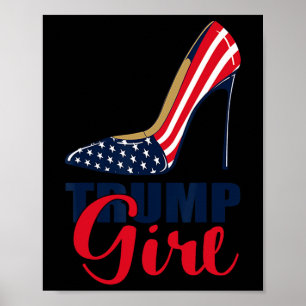 Poster Girl Stilettos High Heel American Flag Trump 2024