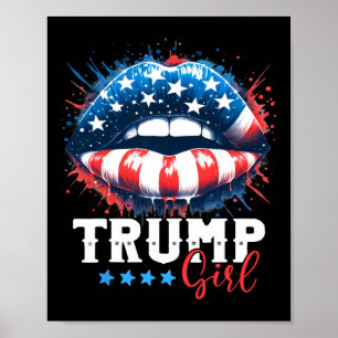 Poster Girl Trump 2024 Eletion U's American Flag