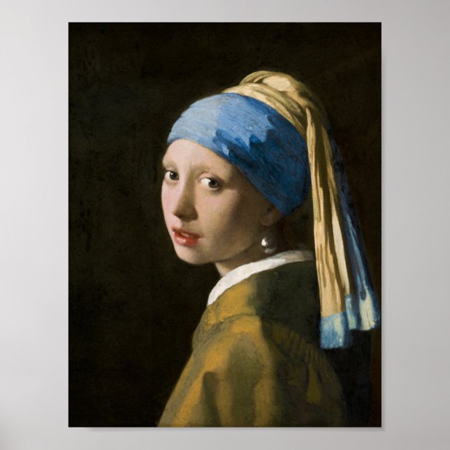 Poster Girl with a Pearl Earring by Johannes Vermeer (Frente)