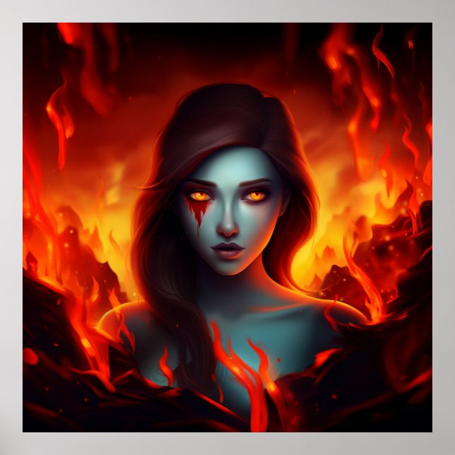 Poster Girl with Fire (Frente)