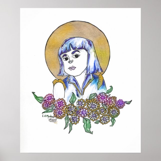 Poster Girl with golden Halo Strong Women Collection (Frente)