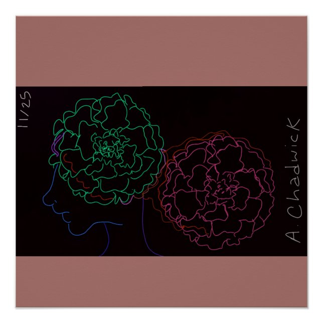 Póster Girl with Marigold Afro Puffs Glossy Poster (Frente)