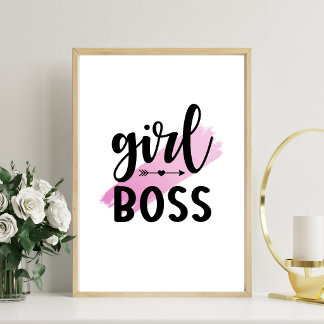 Poster Girlboss motivation femme moderne bureau chambre