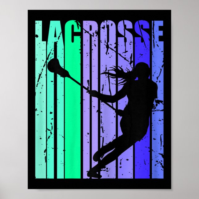 Poster Girls Birthday Lacrosse Retro Sticks Lacrosse Desi (Frente)