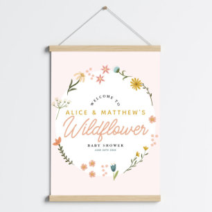 Póster Girls Boho Wildflower Sinal de Boas-vindas