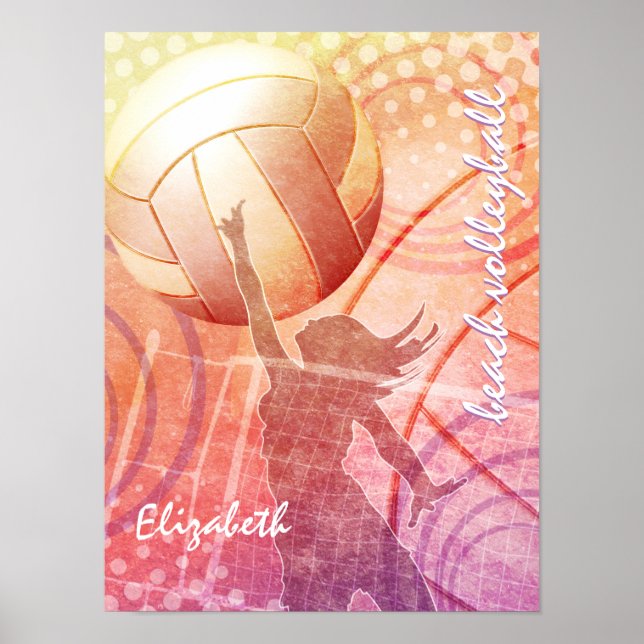 Poster Girls esportivas Sunset Beach Voleibol (Frente)