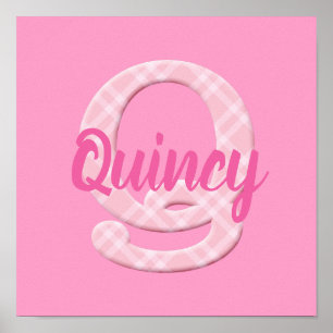 Poster Girls Name Custom Xadrez Letter Q