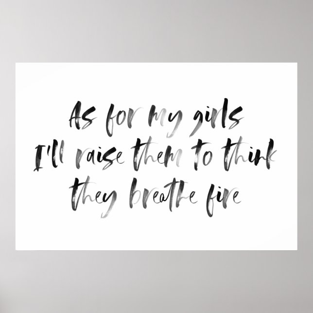 Poster Girls Nursery Sign com Caligrafia por Aquarela (Frente)