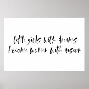 Poster Girls Nursery Sign com Caligrafia por Aquarela