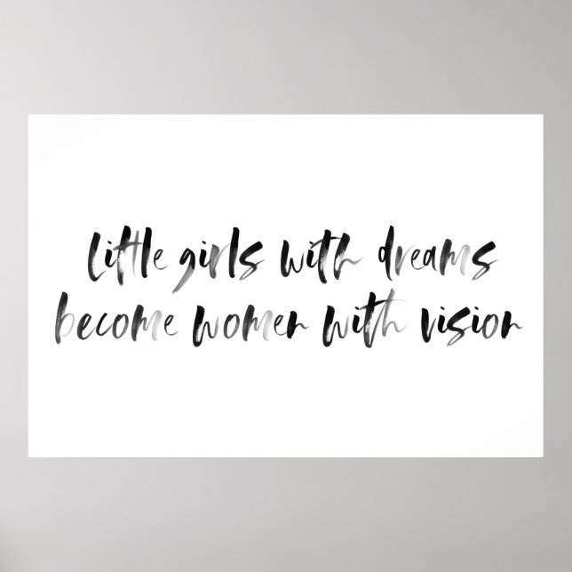 Poster Girls Nursery Sign com Caligrafia por Aquarela (Frente)