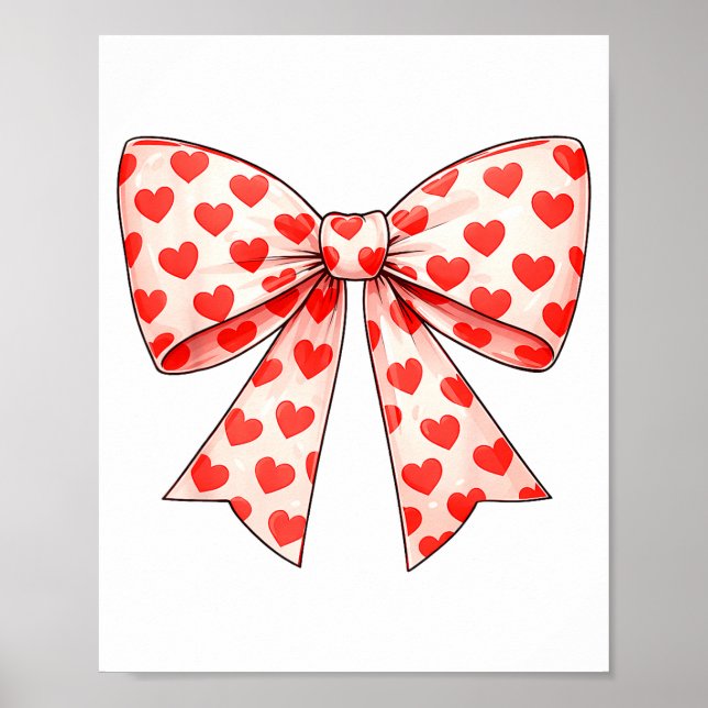 Poster Girls Valentine Heart Bow Cute Valentines Day Teen (Frente)