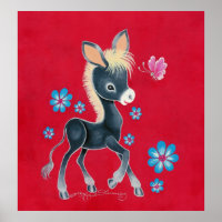 Girly Baby Donkey Com Flores