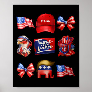 Poster Girly Coquette Trump Vance 2024 Trump Girl Republi