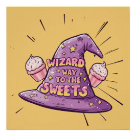 Póster Girly Halloween - Wizard Way to the Sweets