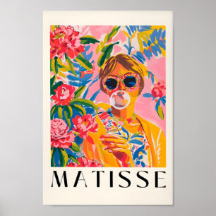 Poster Girly Wall Art, Funky Decor, Pink Matisse Impressã