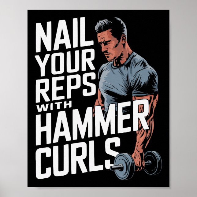 Poster Giro de Malhação do Hammer Curls Bodybuilding (Frente)