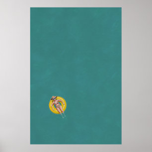 Poster Giro do nadador numa Rosquinha amarela, Vista aére