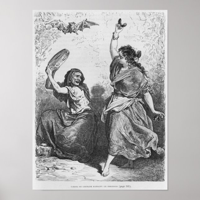 Poster Gitana de Granada dançando zorongo (Frente)