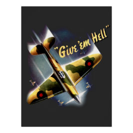 Póster Give 'Em Hell - Retro Spitifire