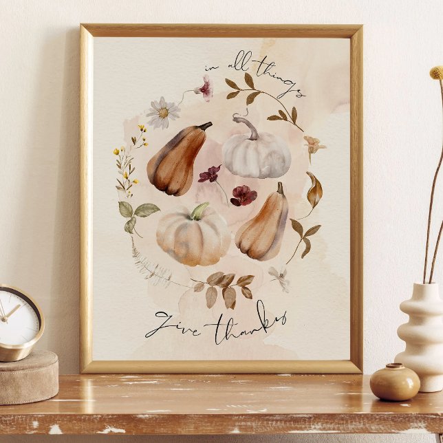 Poster Give Thanks Fall Art Print (Criador carregado)