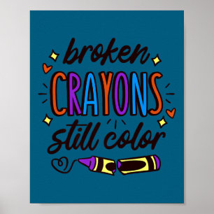 Poster Giz Crayons Quebrados Ainda Colorem Consciência da