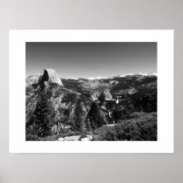 Poster Glaciar Point Yosemite Black and White Fotografia
