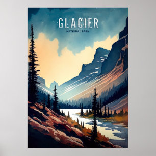 Poster Glaciar Watercolor