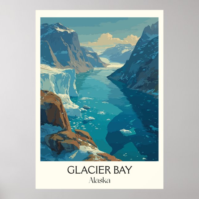 Poster Glacier Bay Alaska National Park Glacier (Frente)