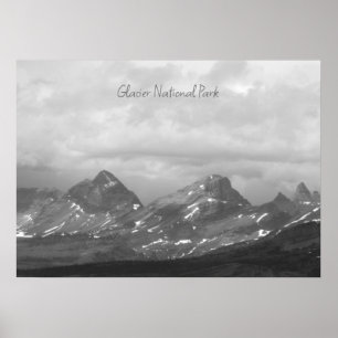Poster Glacier National Park Black White Photo