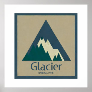 Poster Glacier National Park Rustic