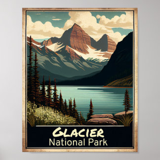 Poster Glacier National Park Vintage