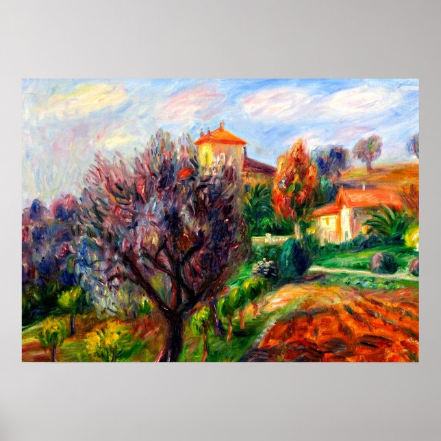 Póster Glackens - Encosta com Oliveiras (Frente)