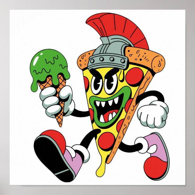 Poster Gladiator Pizza Slice Brainrot (Frente)
