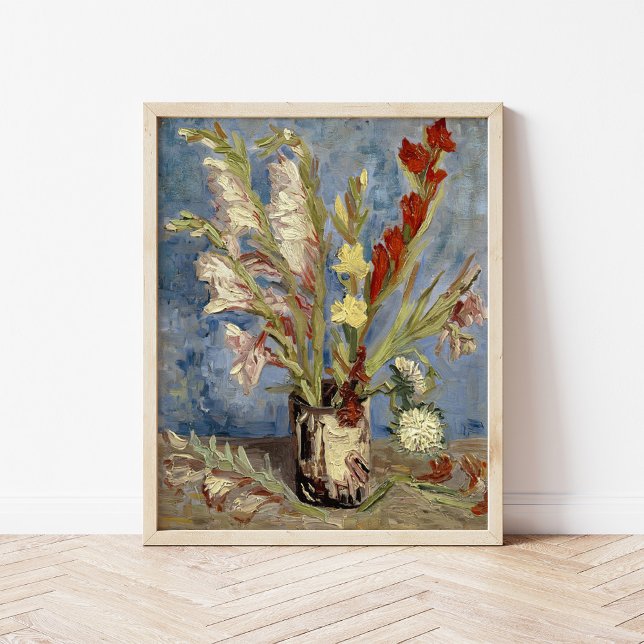 Poster Gladioli e China Asters | Vincent van Gogh (Criador carregado)