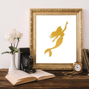 Poster Glam Chic Folha de Ouro Falso Pequena Princesa Ser