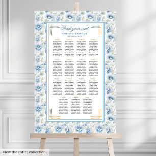Poster Glam Dusty Blue Watercolor Seating