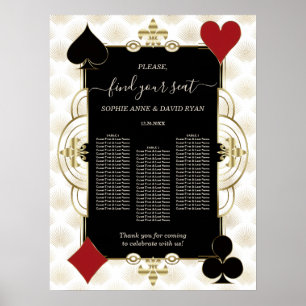 Poster Glam Gold Casino Vegas Gráfico de Assentos de Casa