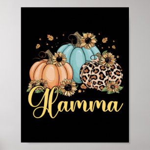 Poster Glamma Leopard Pumpkin Mulheres Ação de Graças Que