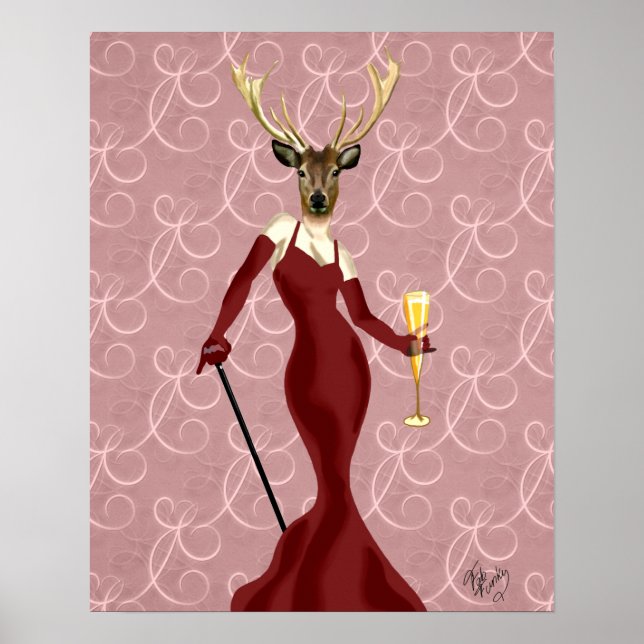 Póster Glamor Deer em Marsala (Frente)