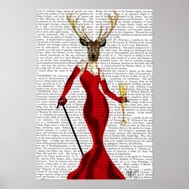 Poster Glamor Deer Em Vermelho (Frente)