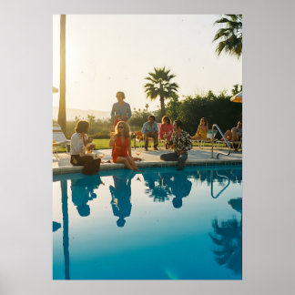 Poster Glamorous Poolside Scene – Vintage-Inspired Travel