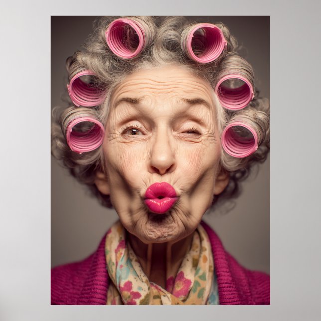 Poster Glamour Jovial em Bobes Rosa (Frente)