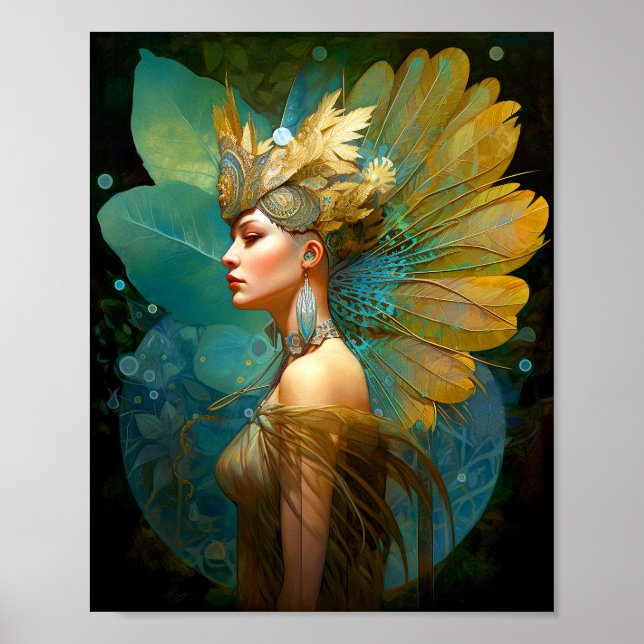 Poster Glamourous Fairy Woman Fantasy Art (Frente)