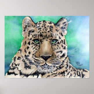 Poster Glare Azul do Leopardo
