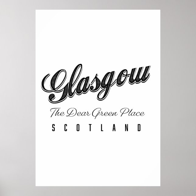 Poster Glasgow Escócia "O Querido Lugar Verde" (Frente)