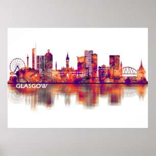 Poster Glasgow Scotland Skyline