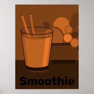 Poster Glass Black, Orange Kitchen Wall Art Decor - Poste